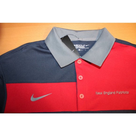 NFL Football New England Patriots Polo Shirt Medium Nike Dri-Fit NWT - Picture 2 of 5